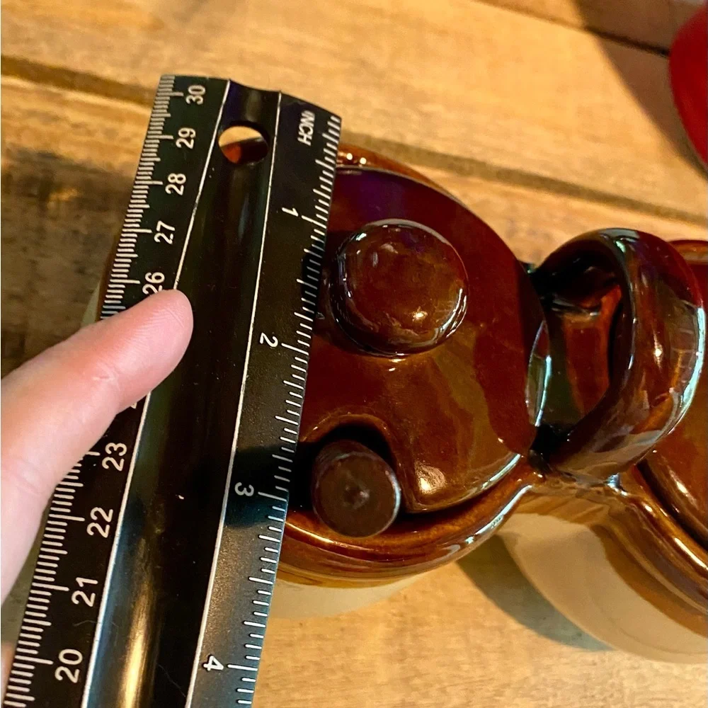 🔥Brown Drip Condiment Double Bowl with Lids & Spoons🔥